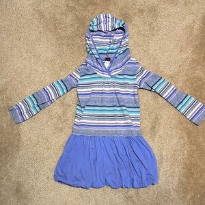 Striped Hooded Dress with Bubble Skirt
